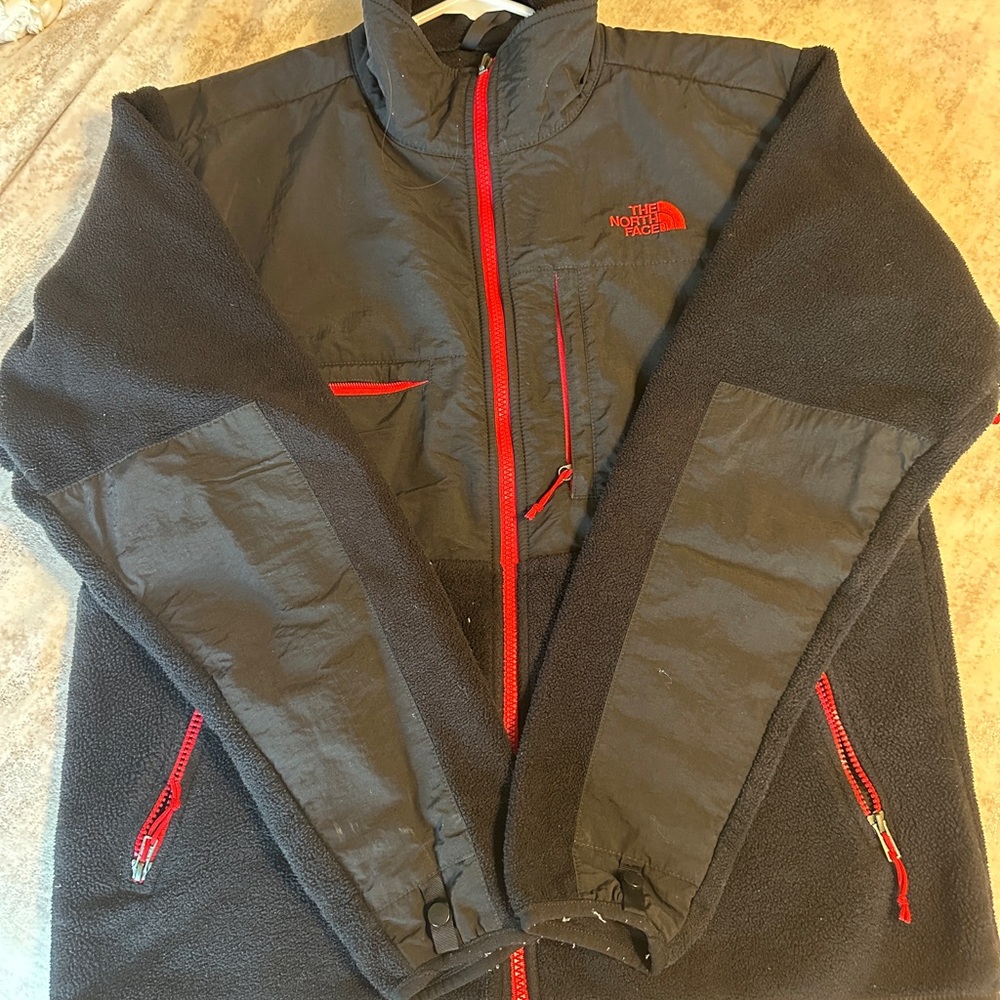 The North Face Men's Black Jacket with Red Accents